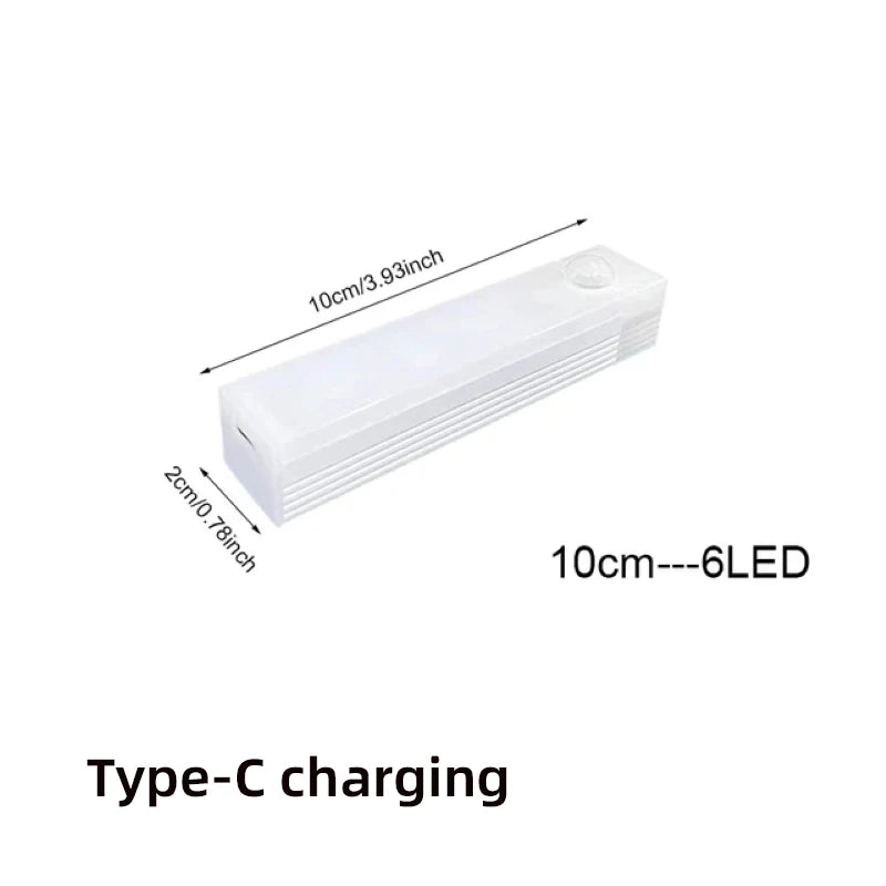 Wireless Motion Sensor Night Light — USB-C Rechargeable LED Cabinet Lamp (10–50cm)