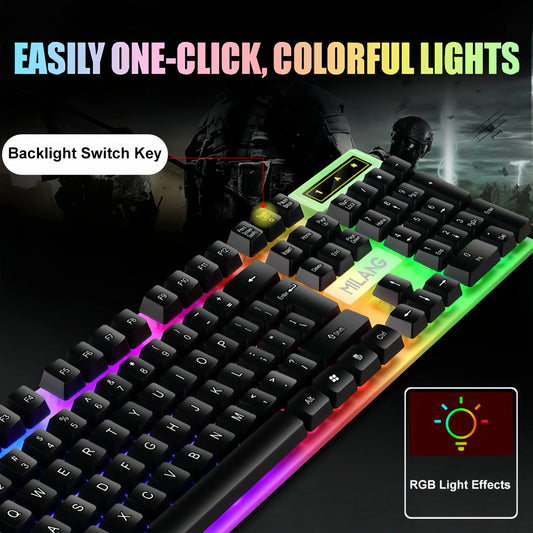 104-Key RGB Mechanical Keyboard – Wired, Waterproof, Full Size