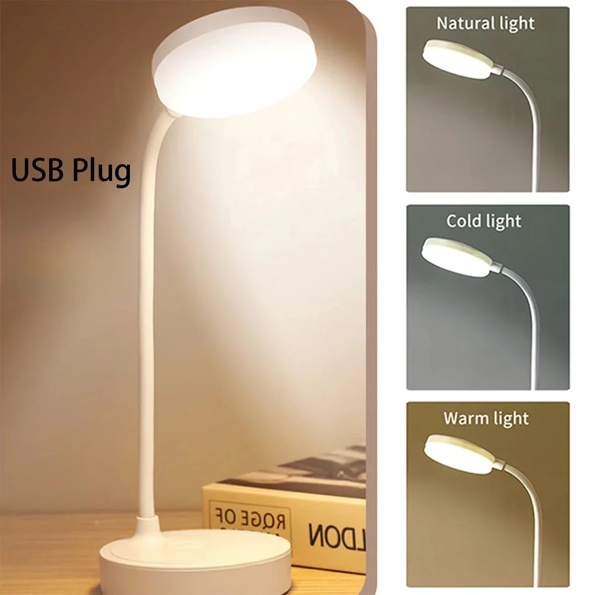 Flexible LED Desk Lamp with 3-Level Dimmer