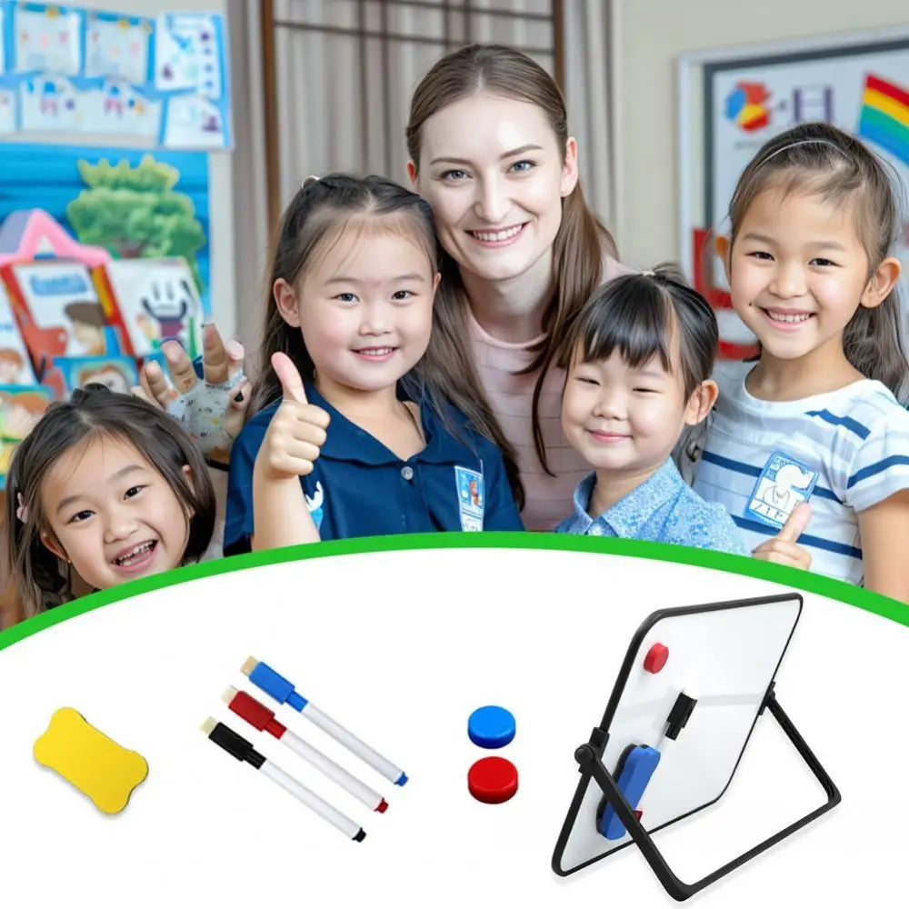 Double-Sided Magnetic Whiteboard with Stand & Accessories