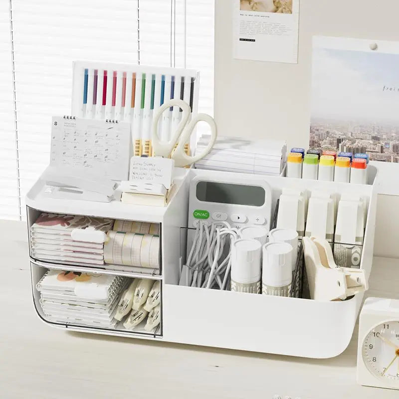 Desktop Storage Box with Divided Drawer
