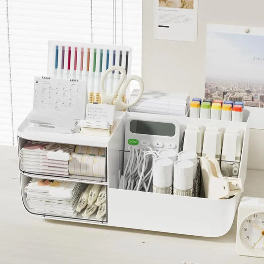 Desktop Storage Box with Divided Drawer