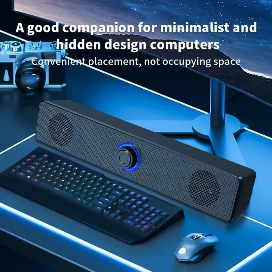 Desk Soundbar with Bluetooth & AUX — USB Powered PC Speaker