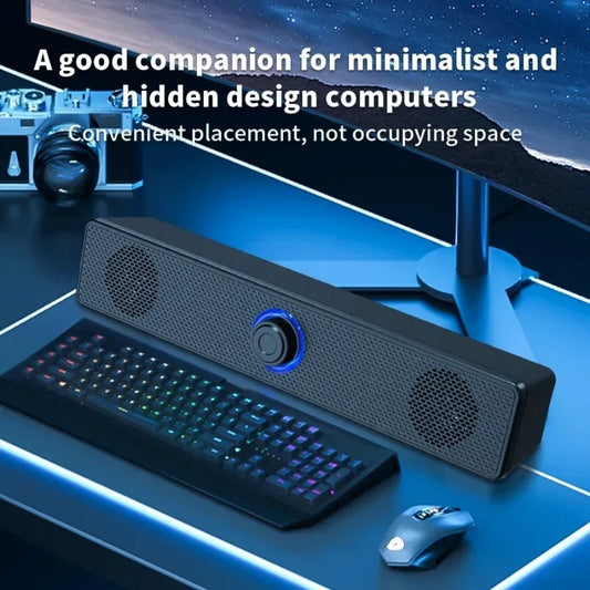 Desk Soundbar with Bluetooth & AUX — USB Powered PC Speaker