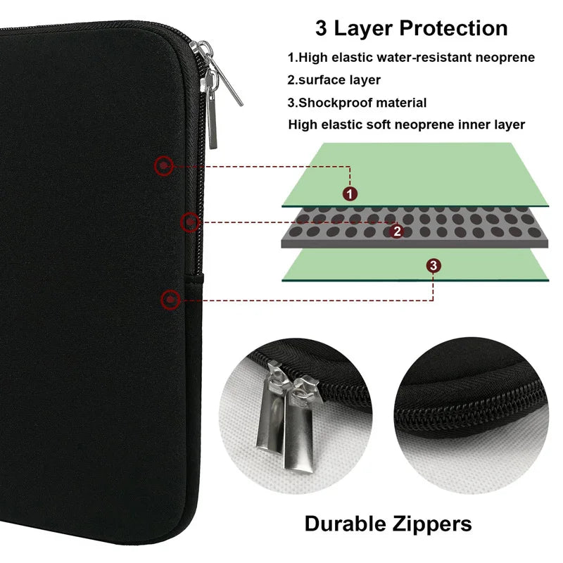 Laptop Sleeve Case with Zipper — 11" to 15.6" | Compatible with MacBook, Dell, HP & More