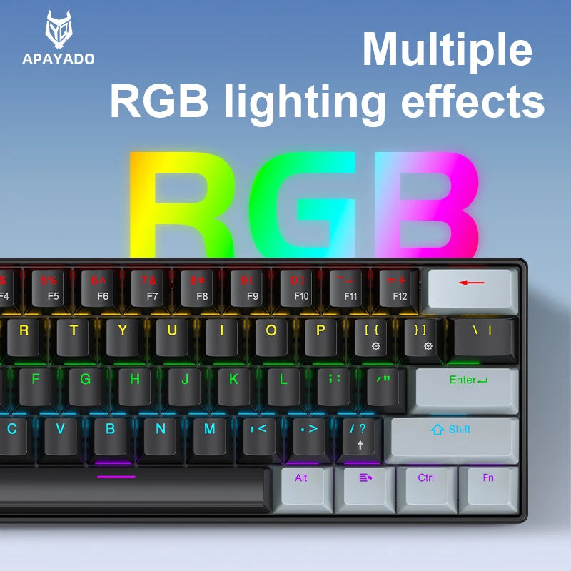 APAYADO K61 60% Mechanical Keyboard – RGB, Hot-Swap, Wired