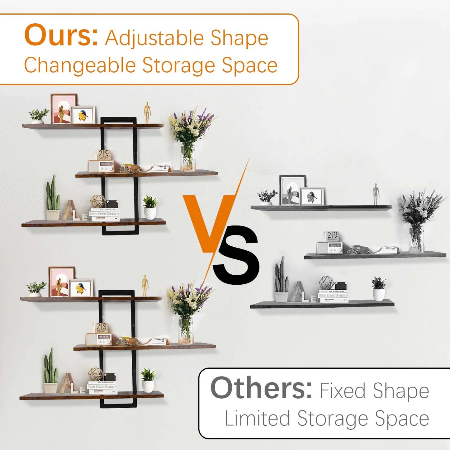 3-Tier Wall Mounted Floating Shelves