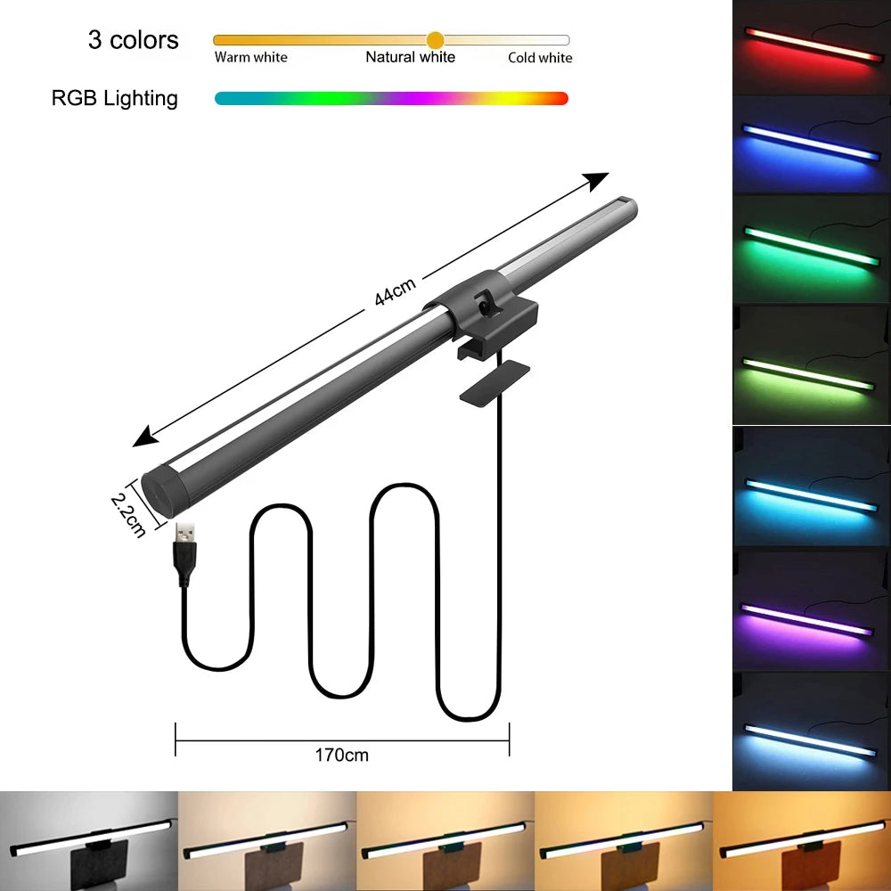 LED Monitor Light Bar with RGB Ambiance