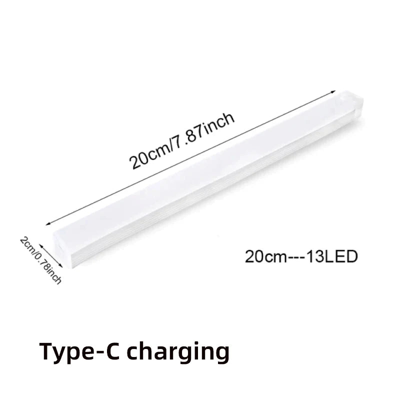 Wireless Motion Sensor Night Light — USB-C Rechargeable LED Cabinet Lamp (10–50cm)