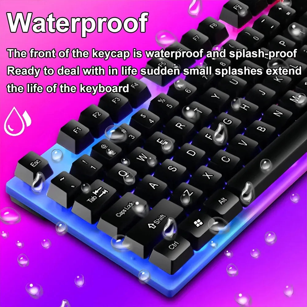 104-Key RGB Mechanical Keyboard – Wired, Waterproof, Full Size