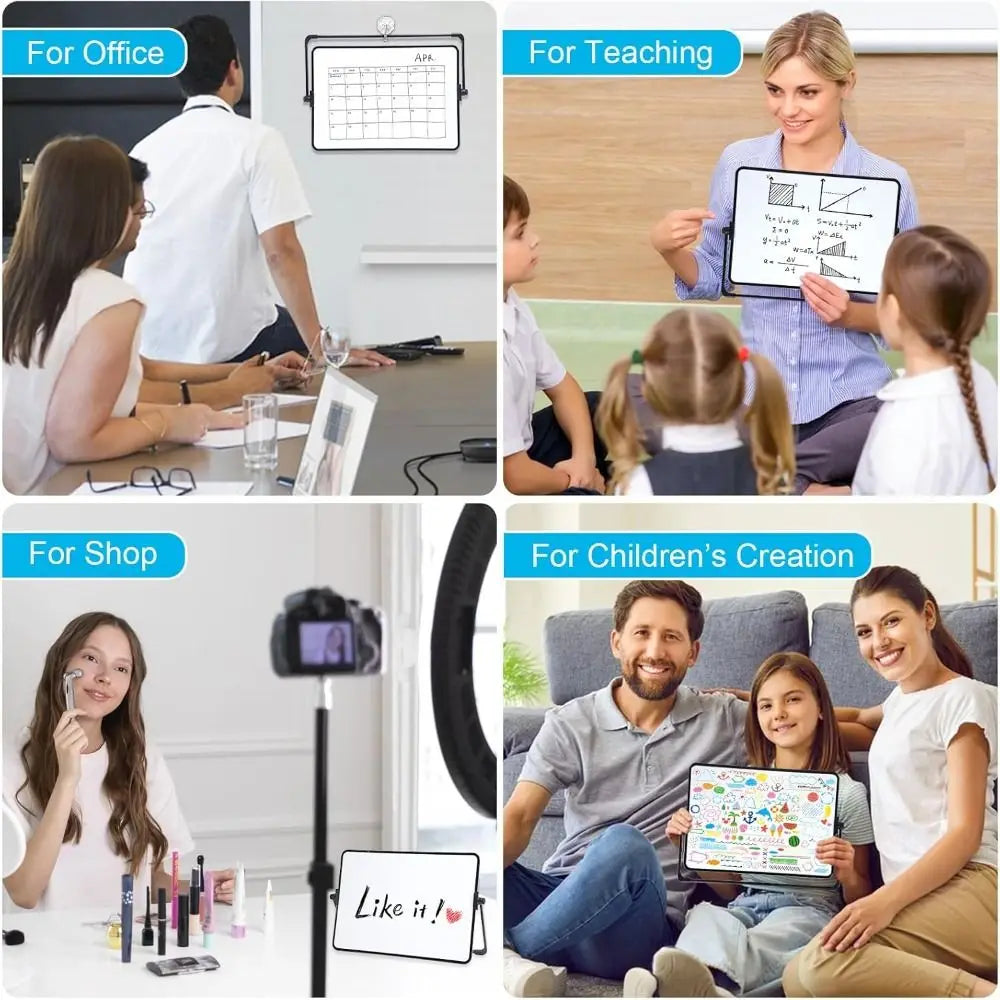 Double-Sided Magnetic Whiteboard with Stand & Accessories