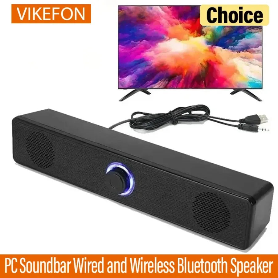 Desk Soundbar with Bluetooth & AUX — USB Powered PC Speaker